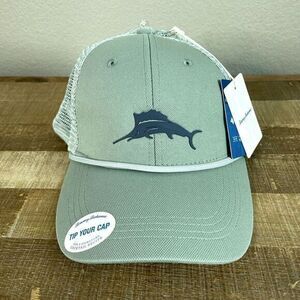 NEW Tommy Bahama Mesh‎ Trucker Hat Snapback Adjusts Gray Blue Margarita Recipe